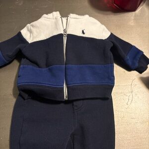 Polo Ralph Lauren Navy & White Zip Jacket Set